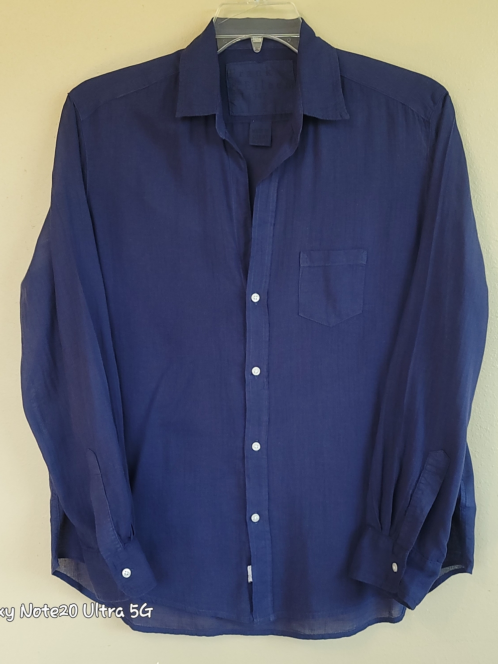 Frank & Eileen Eileen Relaxed Button Up Shirt M Royal Blue Italian Cotton